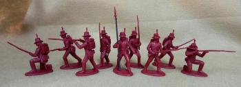 Napoleonic British Royal Marines--nine unpainted plastic figures (red) #0