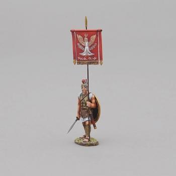 Spartan with a red Cloth banner and Spartan Lambda shield design (gold)--single figure--RETIRED--LAST ONE!! #0