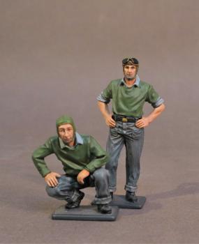 Two Catapult Crew #2, Aircraft Carrier Flight Deck Crew, The Second World War--two figures--RETIRED--LAST ONE!! #0