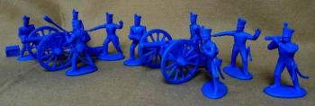 Napoleonic French Artillery (French Line Horse Artillery with Guns & Crew)--nine plastic figures and two guns #0