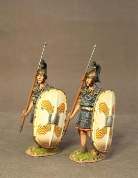 Two Legionnaires with White Shields Marching (Right Leg Forward), the Roman Army of the Late Republic, Armies and Enemies of Ancient Rome--two figures #0