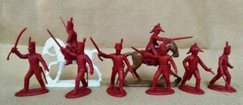 Napoleonic British Infantry Officers (British Line, Light & Marines)--two mounted and six foot plastic figures (red) #0