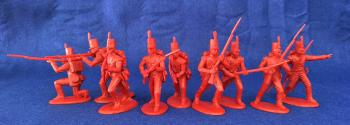 Napoleonic British Light Infantry (1812-1815)--nine unpainted plastic figures (red) #0