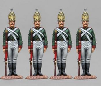 Image of Four Russian Pavlowski Grenadiers at Attention--four figures--RETIRED--LAST ONE!!