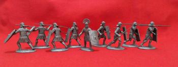 Roman Legionaries (Legio IX Hispana)--nine unpainted plastic figures #0