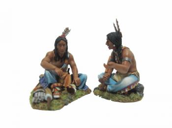 Two People Talking--two seated Sioux figures #0