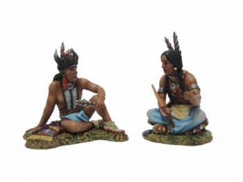 Talking Easily--two more seated Sioux figures #25
