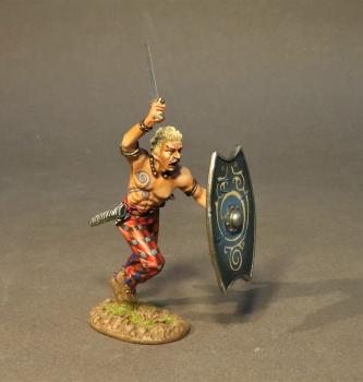Iceni Warrior Charging (green shield), Armies and Enemies of Ancient Rome--single figure--RETIRED--LAST THREE!! #0
