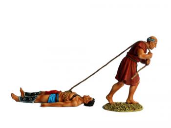 Dragging away the dead loser--single slave figure dragging dead Roman gladiator figure #17