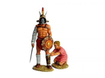 Hoplomachus--Roman gladiator figure and assistant figure #7