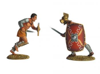 Thraex vs. Murmillo--two Roman gladiator figures #4