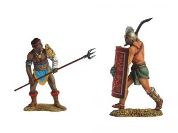 Retiarius vs. Secutor--two Roman gladiator figures #0