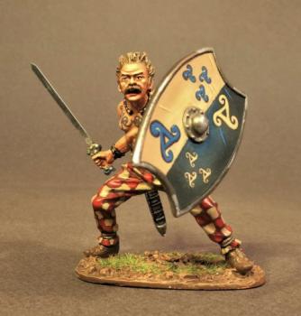 Iceni Warrior Charging (oblong black and white shield),  Armies and Enemies of Ancient Rome--single figure #3