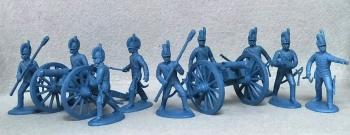 Royal Horse Artillery--two cannon & nine crew figures (Blue) #0