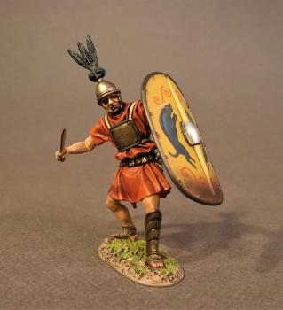 Hastatus (leaning back, sword pointing forward at mid-torso height, yellow shield), The Roman Army of the Mid Republic, Armies and Enemies of Ancient Rome--single figure--RETIRED--LAST ONE!! #0