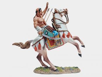 Crazy Mongol Warrior with Arrow wounds (shirtless on rearing horse)--single mounted figure #12