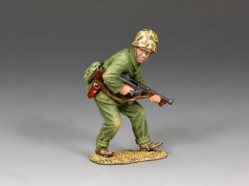 Crouching Tommy-Gunner--single WWII USMC figure--RETIRED. #0