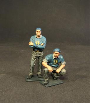 Two Catapult Crew (#9 on blue shirts), Aircraft Carrier Flight Deck Crew, The Second World War--two figures #0