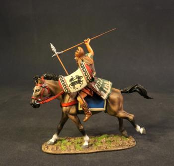 Thracian Cavalry (shield with black centaur on cream background & red tips), 4th Century BCE, Armies and Enemies of Ancient Greece and Macedonia--single mounted figure #0
