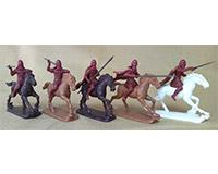 Spartan Cavalry (Red)--five plastic mounted figures #0