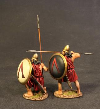 Spartan Warriors (black- & white-faced shields) set 3, The Spartan Army, The Peloponnesian War, 431-404 BCE, Armies & Enemies of Ancient Greece & Macedonia--two figures #0