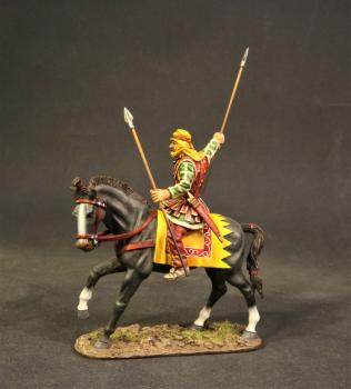 Persian Cavalry Set 4 (red leather cuirass, green clothes with white stripes), The Achaemenid Persian Empire, Armies and Enemies of Ancient Greece and Macedonia--single mounted figure with spears #0