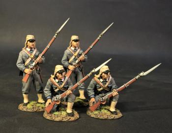 Four Liberty Hall Volunteers #1, 4th Virginia Regiment, First Brigade, The Army of the Shenandoah, First Battle of Manassas 1861, The American Civil War 1861-1865--four figures #0