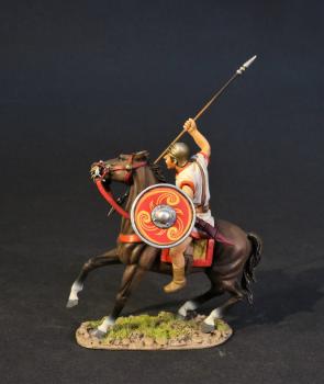 Iberian Light Cavalry (Red Circular Shield with 3 yellow swirls), The Spanish, Armies and Enemies of Ancient Rome--single mounted figure with spear #5