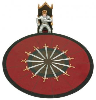 The Round Table and King Arthur on Throne--single seated figure, chair, & table--RETIRED--LAST ONE!! #0