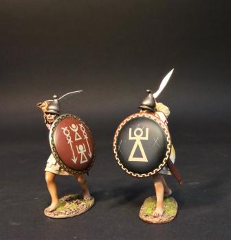 Libyan Infantry (red shield with white patterns, black shield with red triangle man)), The Carthaginians, Armies and Enemies of Ancient Rome--two figures--RETIRED--LAST ONE!! #0