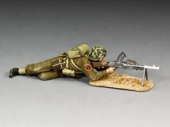 ‘Lying Prone Bren Gunner’ with Sand base--single WWII British Tommy figure #0