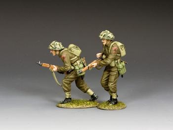 ‘Advancing Set’ with Grass bases--two WWII British Tommy rifleman figures #8