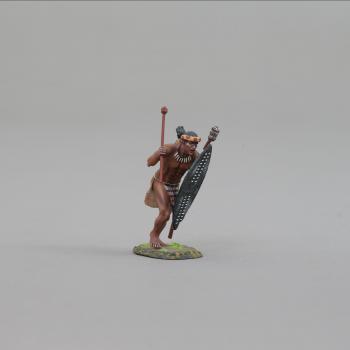 Zulu Warrior Charging with Knobkerrie Pointing Down--single figure--RETIRED--LAST TWO!! #0