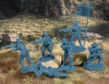 U.S. Cavalry Set #2--12 Figures in 6 Poses (Metallic Blue) #0
