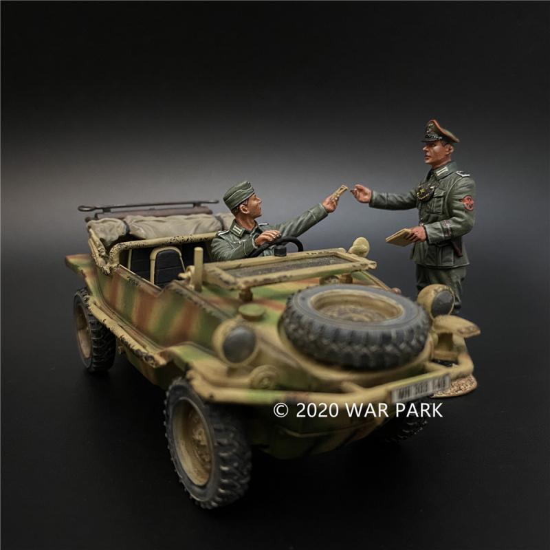 Feldgendarme Officer Checking Schwimmwagen 166, Battle of Kursk--vehicle and two figures #1