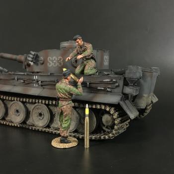 Waffen SS Tank Crew Carrying a Shell D, Battle of Kursk--two figures (crouching & standing) and two shells Waffen SS Tank Crew Carrying a Shell D, Battle of Kursk--two figures (crouching & standing) and two shells #46834