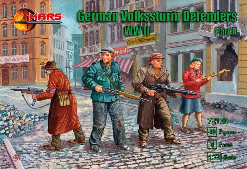 1/72 scale German Volkssturm Defenders--40 plastic figures in 8 poses #1