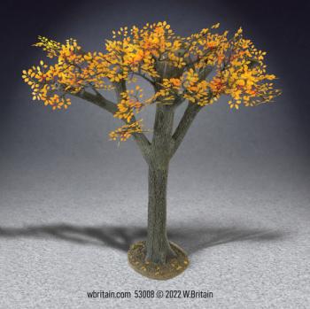 Image of Old Growth Oak Tree, Autumn (Tree: 12 in. Tall x 11 in. Spread, Base: 3 in. Long x 3.75 in. Wide)