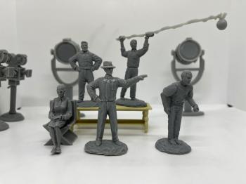 Image of Movie Director and Crew--five figures and five accessory pieces
