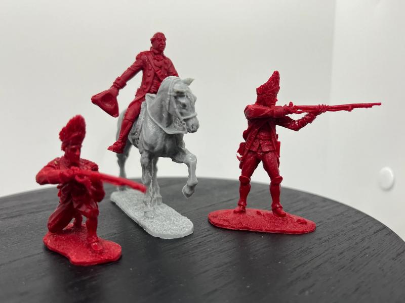 From the Vault Set 3--Major Pitcairn--single mounted figure and two British grenadier figures in firing poses #2