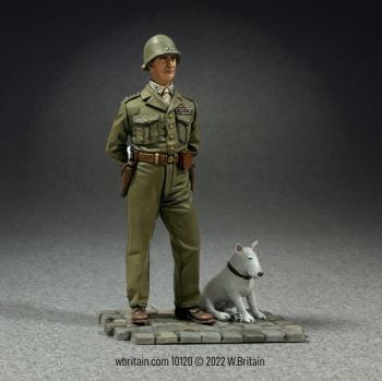 Image of U.S. General George S. Patton and Willy, England, 1944--single figure with dog
