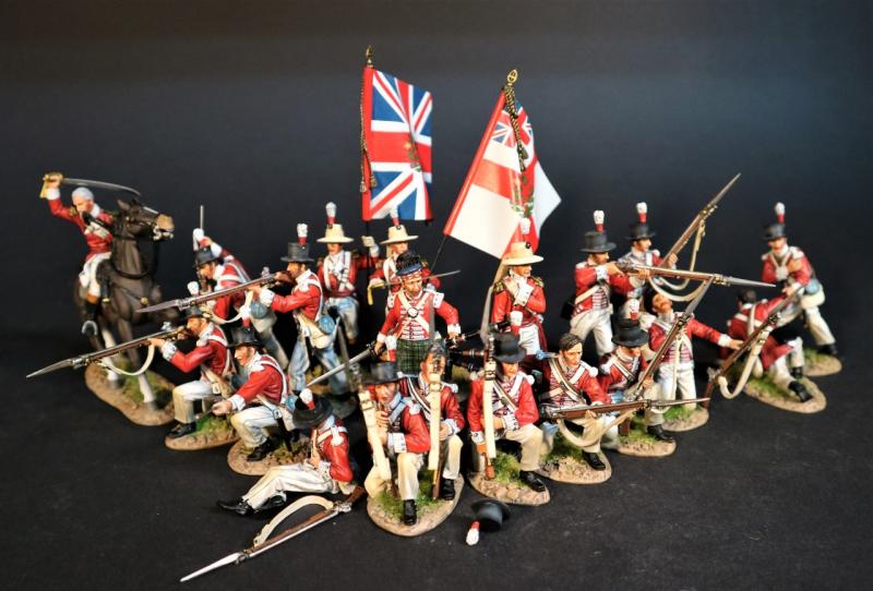 Two Line Infantry (kneeling leaning musket on shoulder with no hat, kneeling at the ready), The 74th (Highland) Regiment, Wellington in India, The Battle of Assaye, 1803--two figures on single base and hat #2