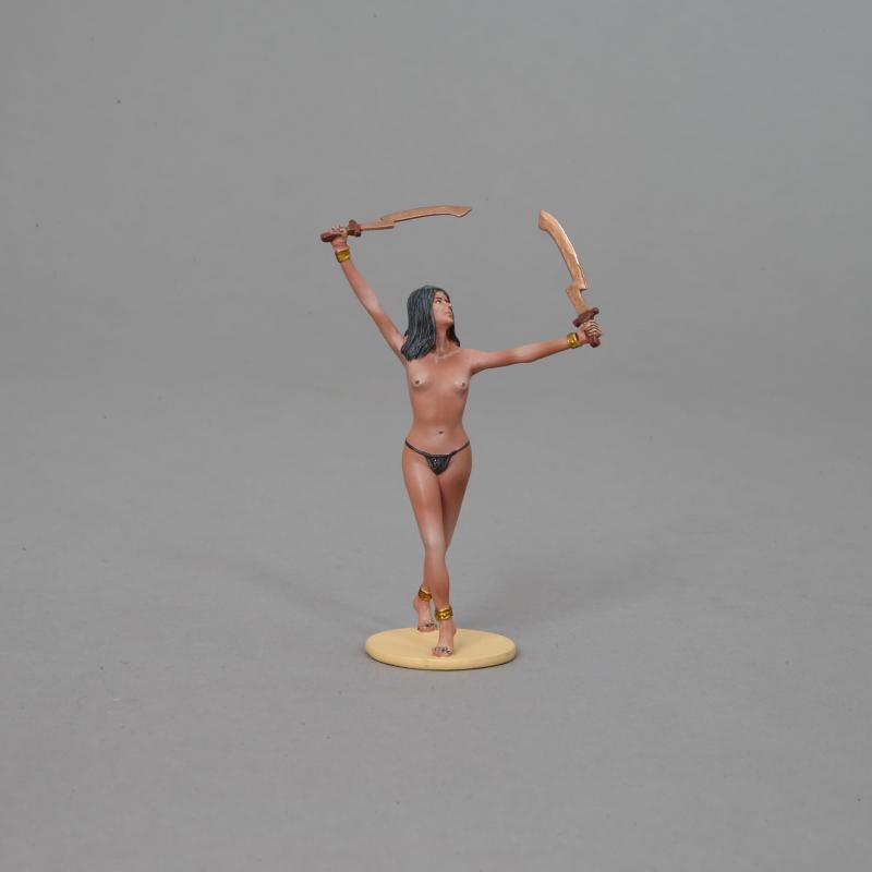 Egyptian Female Sword Dancer #2--single figure with two swords--TEN IN STOCK. #1