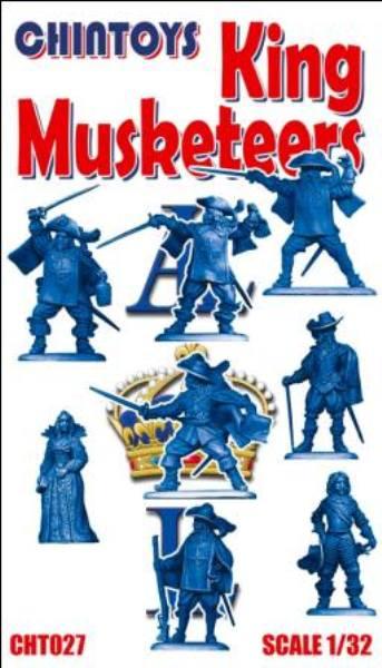 The King's Musketeers--8 figures in 8 poses  (Brown plastic--Waiting for Restock! #1