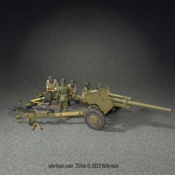 Image of "Advance to the Rhine"--U.S. M5, 3-Inch Anti-Tank Gun--cannon, four figures, & accessories--15 pieces