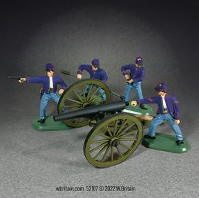 3 Inch Ordinance Rifle Cannon with 4 Union Artillery Crew--cannon and four figures #2