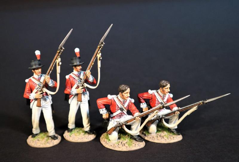 Four Line Infantry (2 kneeling reaching for cartridge (no hat), 2 standing ready), The 74th (Highland) Regiment, Wellington in India, The Battle of Assaye, 1803--four figures #1