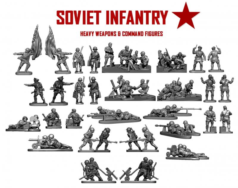 174 x Soviet WWII Infantry--1:144 scale (unpainted plastic kit) #3