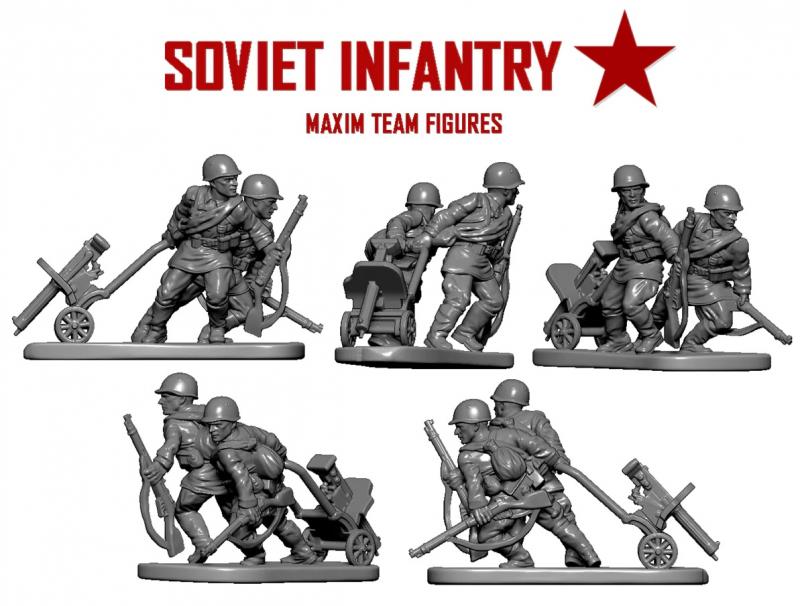 174 x Soviet WWII Infantry--1:144 scale (unpainted plastic kit) #4