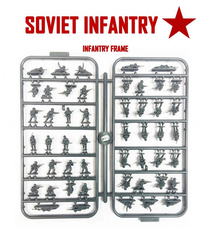 174 x Soviet WWII Infantry--1:144 scale (unpainted plastic kit) #6